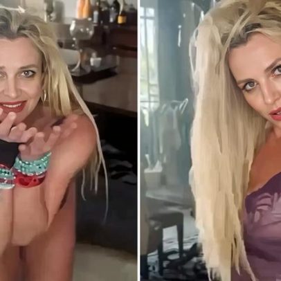 Britney Spears sofre incidente de guarda-roupa em vídeo de dança na sala de jantar