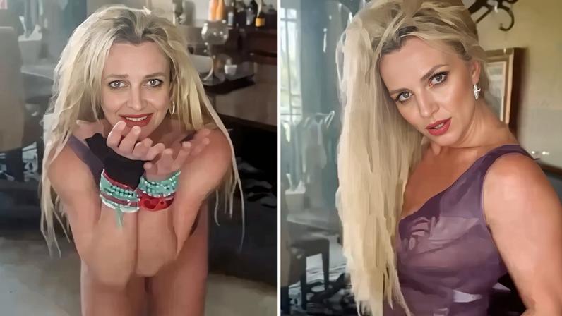 Britney Spears suffering wardrobe malfunction in her latest dancing video.