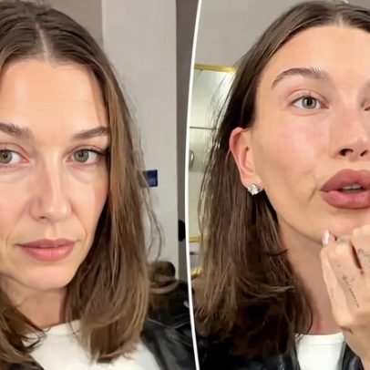 Hailey Bieber usa novo batom repetidamente