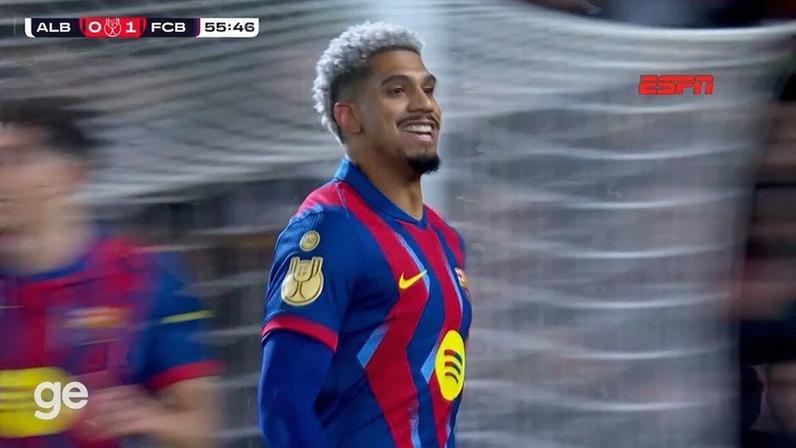 Lamine Yamal marcou um dos gols da vitória do Barcelona sobre o Albacete na Copa do Rei — Foto: Getty Images