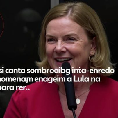 Gleisi canta samba-enredo em homenagem a Lula na Câmara