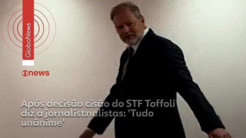 Após decisão do STF Toffoli diz a jornalistas: 'Tudo unânime'