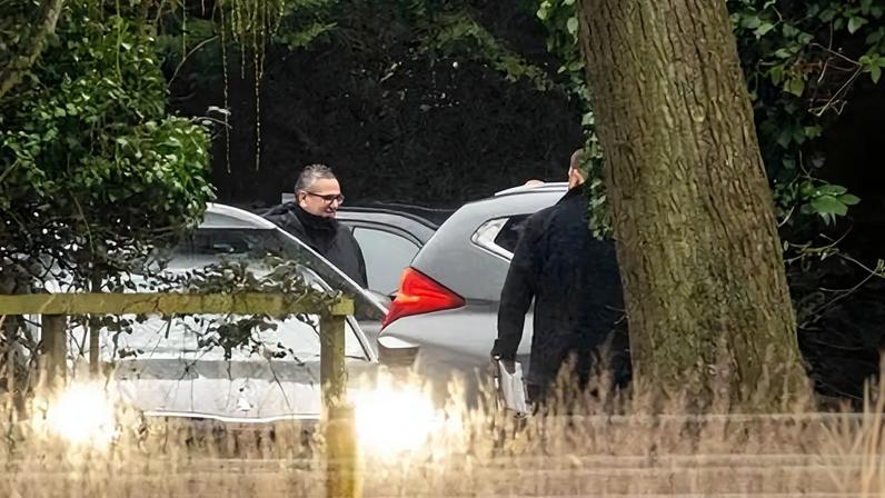 Police at Wood farm on the Sandringham estate in Norfolk on Thursday.