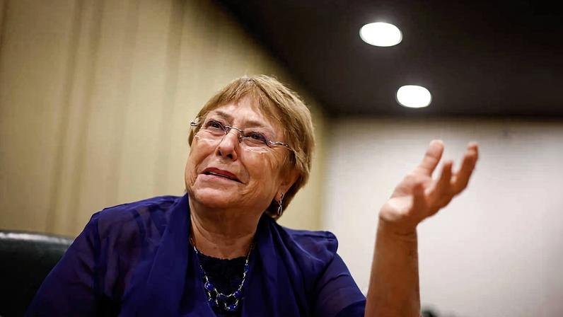 A ex-presidente do Chile Michelle Bachelet durante entrevista à Folha no Palácio do Itamaraty em 2024