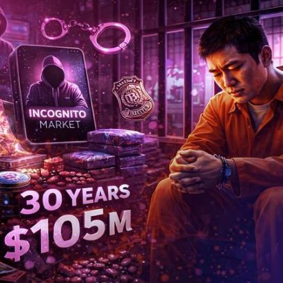 Fundador do Incognito Market é condenado a 30 anos por operação de droga com criptomoedas