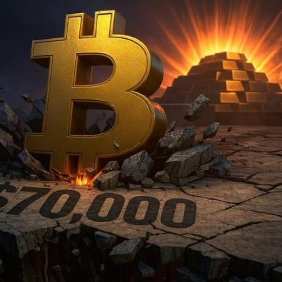 Suporte de US$70 mil do Bitcoin rompe; choque Warsh deslancha êxodo de liquidez