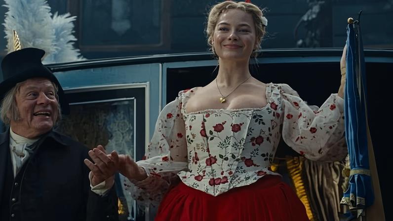 ‘He’s rotten to the core,’ Martin Clunes says of Mr Earnshaw, the hard-drinking father to Cathy (Margot Robbie). Photograph: Warner Bros Ent All Rights Reserved/PA