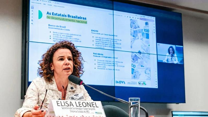 Secretária Elisa Leonel participa de audiência pública na Câmara dos Deputados sobre o papel das estatais no desenvolvimento do país. Foto: Washington Costa/Ministério da Gestão e da Inovação em Serviços Públicos