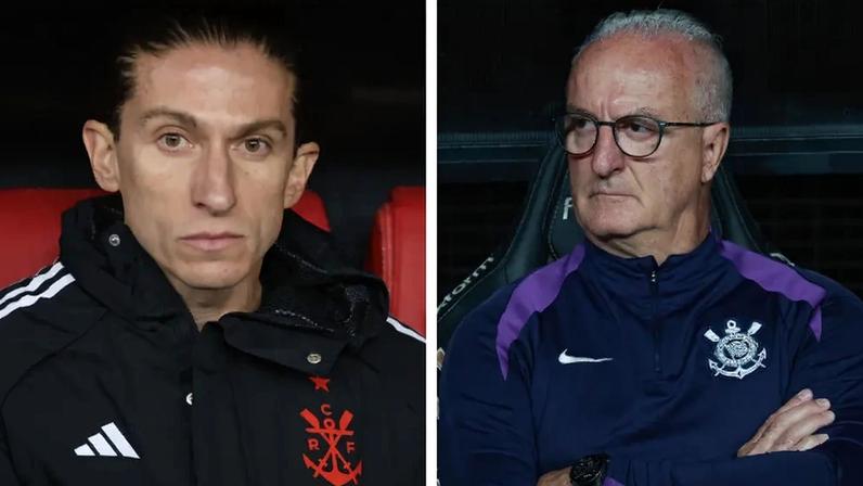 Filipe Luís e Dorival Júnior (Foto: Gazeta Press)