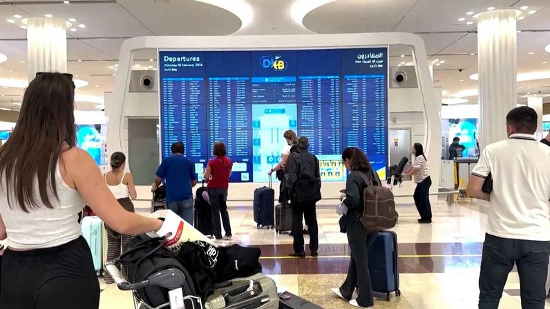 28/02/2026 - Cenas do aeroporto de Dubai enquanto companhias aéreas globais cancelam voos pelo Oriente Médio. Foto: Frame/Reuters- Proibido reprodução