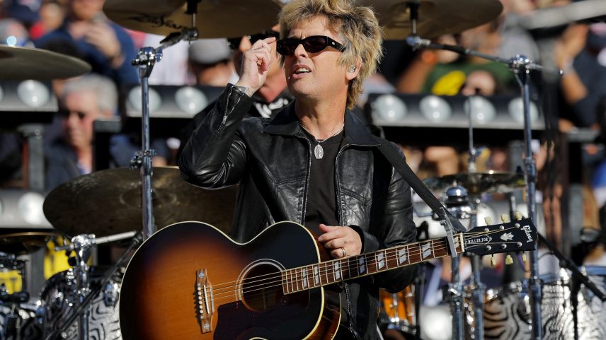 Green Day performed during the opening ceremony of Super Bowl LX.