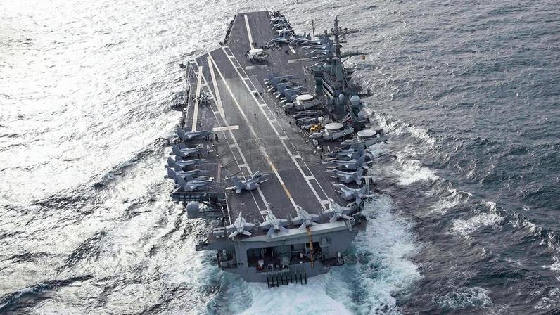 The Nimitz-class aircraft carrier USS Abraham Lincoln crosses the Atlantic Ocean