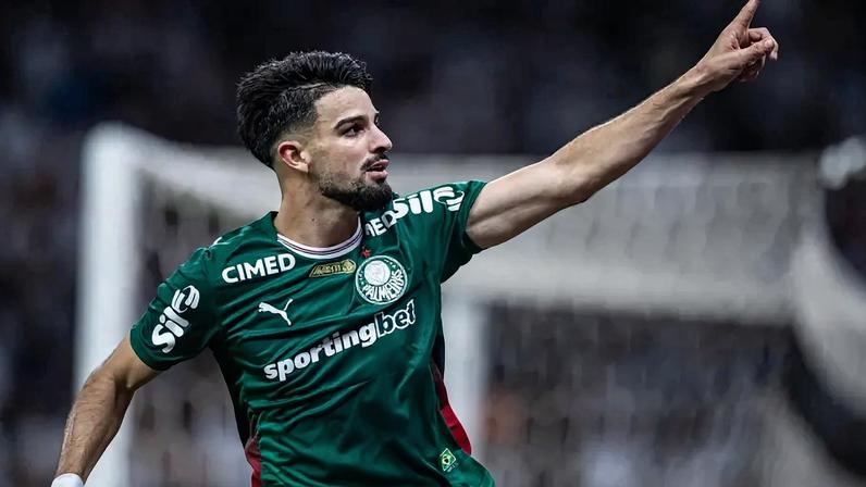 Flaco López faz gol da vitória do Palmeiras sobre o Corinthians, no Paulistão 2026 (Foto: Jhony Inacio/Agencia Enquadrar/Gazeta Press)
