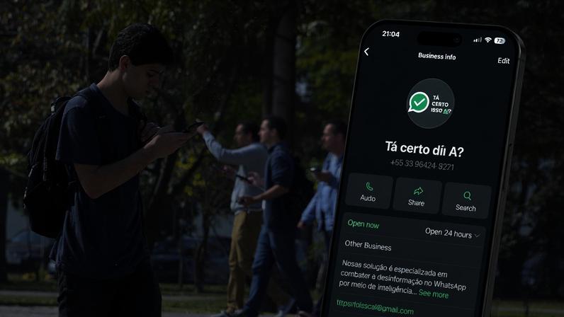 Chatbot analisa informações recebidas no WhatsApp – Arte sobre foto: Marcos Santos/USP Imagens