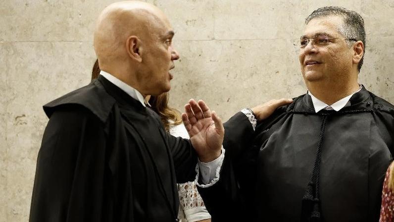 Ministros Alexandre de Moraes e Flávio Dino