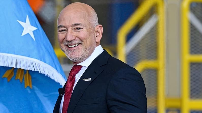 Jeff Bezos at Blue Origin in Cape Canaveral, Florida, on Monday.