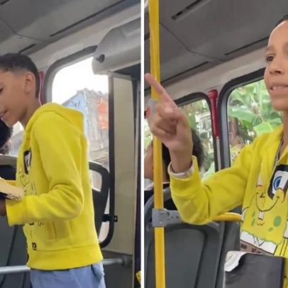 Menino prega em ônibus e impressiona passageiros com mensagem bíblica