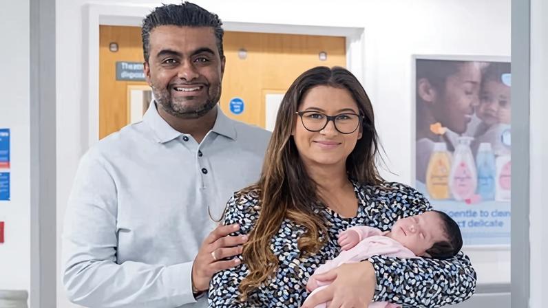 Amisha Adhia and her husband, Nik, are raising awareness after their experience of childbirth with their daughter Ishaani.