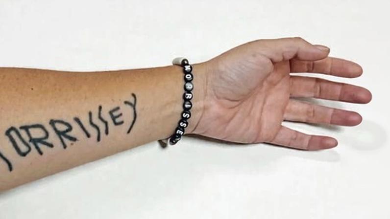 ‘You don’t have to agree with an artist’s philosophy’: Coté’s Morrissey tattoo.