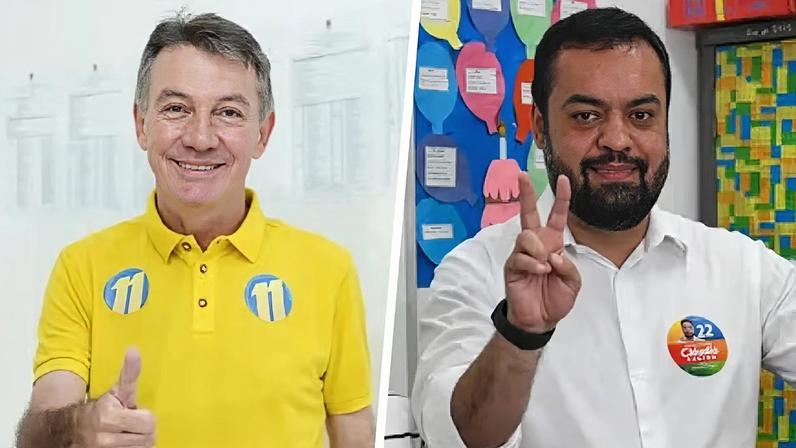 Antonio Denarium e Cláudio Castro durante as eleições de 2022 aos governos de Roraima e do Rio de Janeiro. — Foto: Montagem/g1