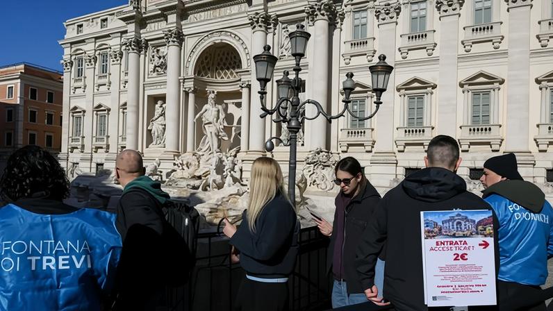 As of Monday, those wishing to visit the Trevi fountain basin in Rome must pay a €2 fee.