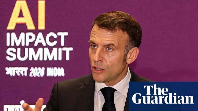 Macron at the AI Impact summit in Delhi