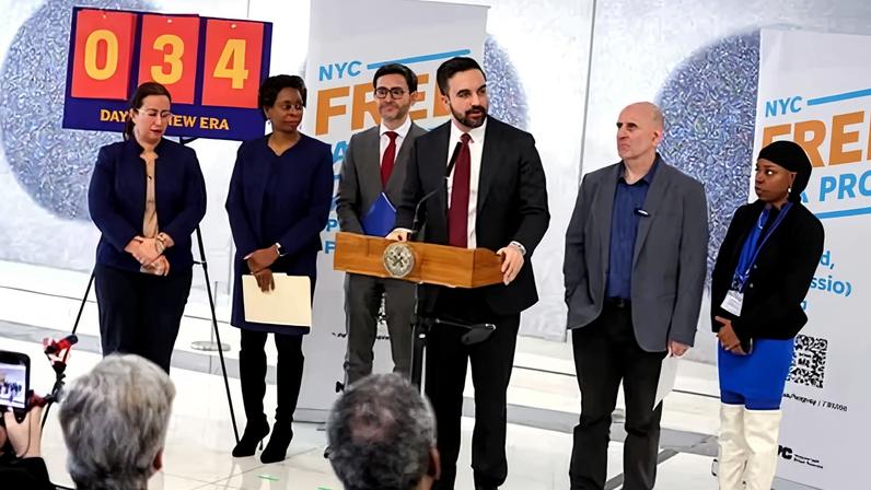 Zohran Mamdani at a press conference in New York this week.