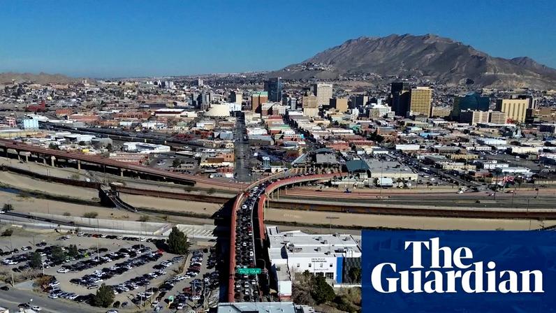 Cars cross the Paso del Norte International Bridge at the US-Mexico border between Ciudad Juárez, bottom, and El Paso, Texas, top, on Wednesday.