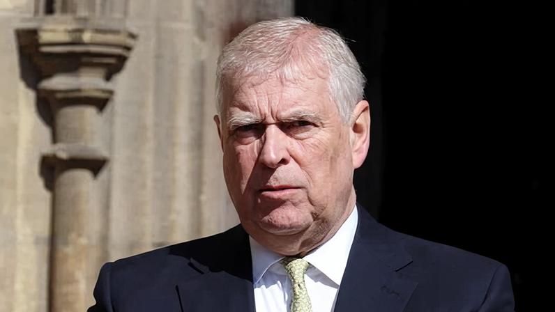 Andrew Mountbatten-Windsor attends the Easter Service at Windsor Castle on 20 April 2025.