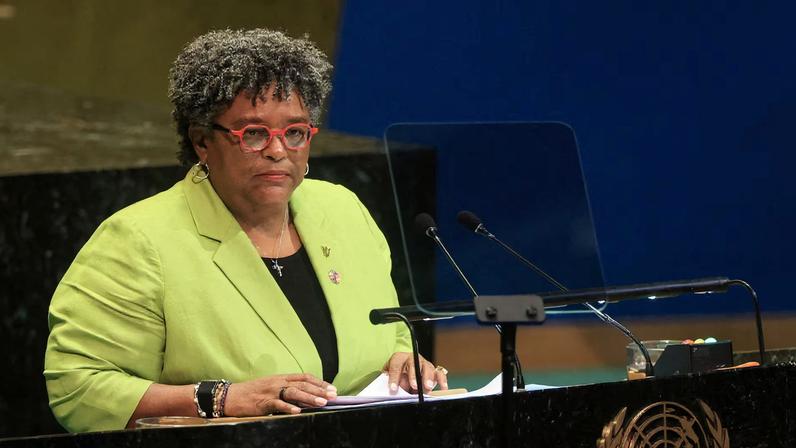 Barbados' Prime Minister Mia Amor Mottley addresses the 80th United Nations General Assembly (UNGA), at the U.N. headquarters in New York, U.S., September 26, 2025. REUTERS/Caitlin Ochs/File Photo