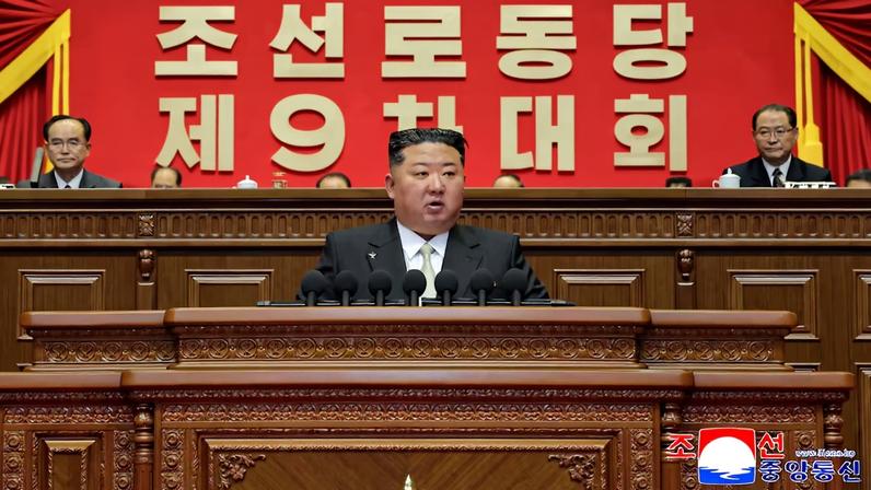 North Korean leader Kim Jong Un speaks during the Ninth Congress of the Workers' Party of Korea (WPK) in Pyongyang