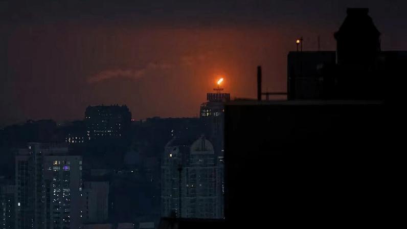 Russian missile and drone strike in Kyiv