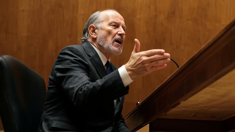 Howard Lutnick testifies during a Senate appropriations subcommittee hearing in Washington DC on Tuesday.