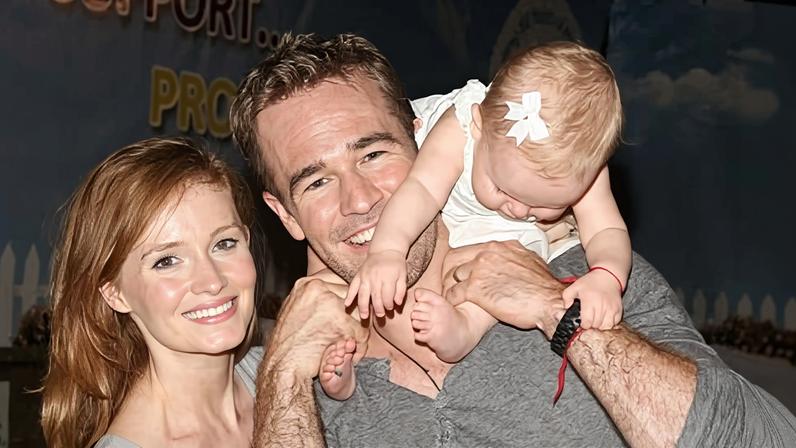 Actor James Van Der Beek with wife Kimberly Van Der Beek and daughter Olivia in 2011. A GoFundMe fundraiser has been set up for the family.
