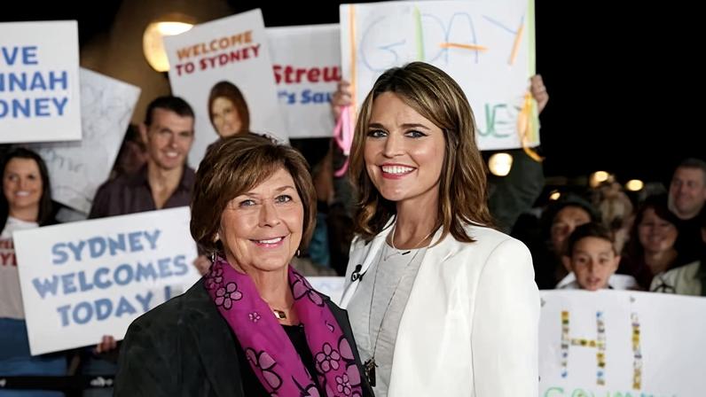 Savannah Guthrie with her mother, Nancy Guthrie, in Sydney, Australia, in 2015.