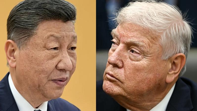 US president Donald Trump, right, said his Wednesday phone call with Chinese leader Xi Xinping, left, included topics such as Taiwan, and that it was ‘excellent’ and ‘thorough’. Photograph: Vincent Thian,brendan Smialowski/AFP/Getty Images