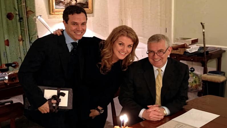 David Stern with the then Prince Andrew and Sarah Ferguson in 2014.