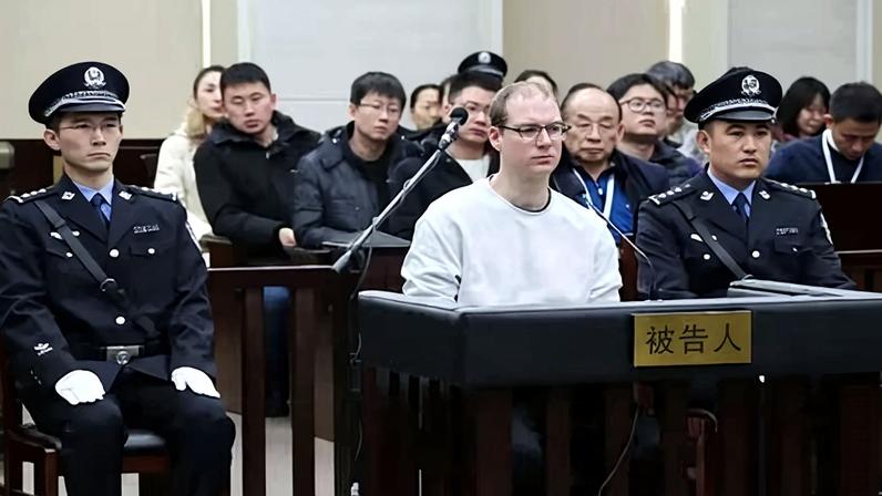 Canadian Robert Lloyd Schellenberg during his retrial on drug trafficking charges in a court in Dalian in China's north-east Liaoning province in January 2019.
