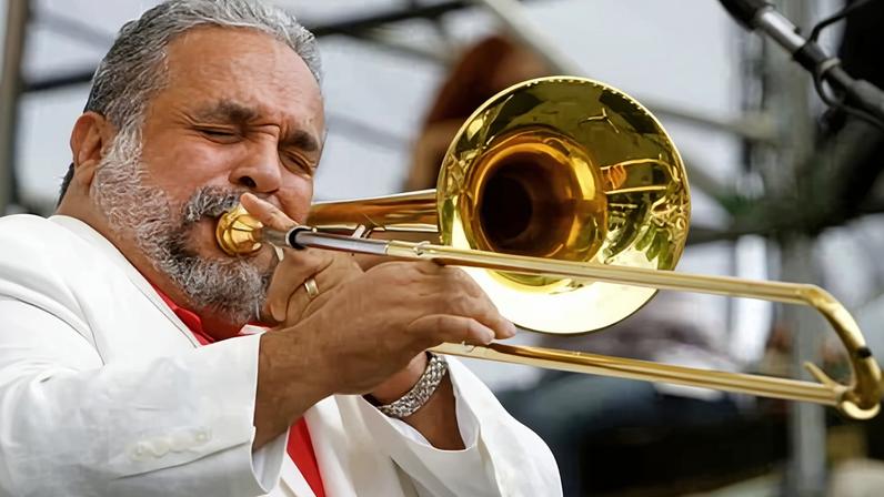 Willie Colón performs on the National Mall in Washington DC in 2010.
