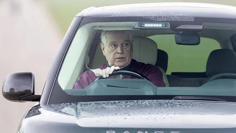 Andrew Mountbatten-Windsor driving to Windsor Castle