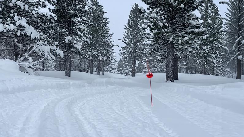 The area of the Sierra Nevada mountains where rescuers searched for the missing skiers.