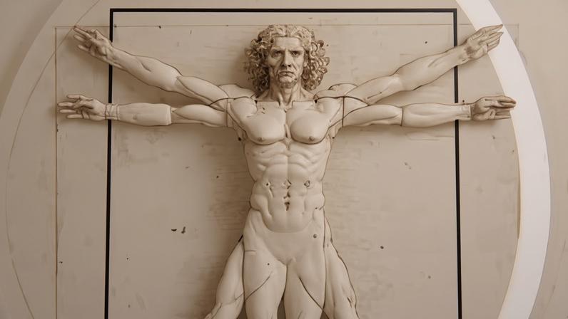 Altered Vitruvian Man missing genitals