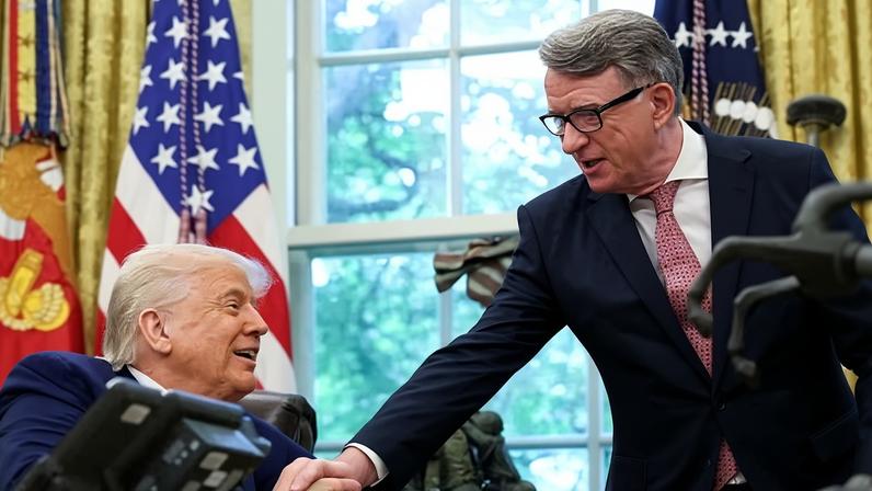 Mandelson with Donald Trump in the Oval Office last year.