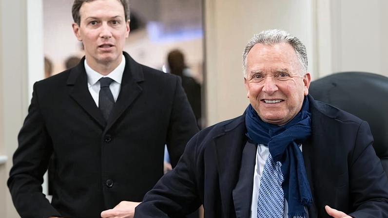 US negotiators Jared Kushner and Steve Witkoff at Davos last month. They have been criticised over their lack of experience.