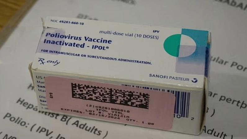 A polio vaccine box at a health clinic in Brooklyn.