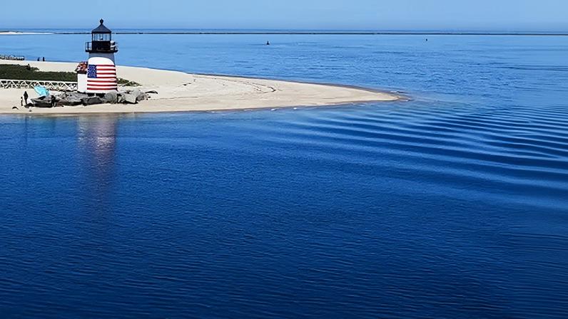 The Brant Point lighthouse on 25 April 2020 in Nantucket, Massachusetts.