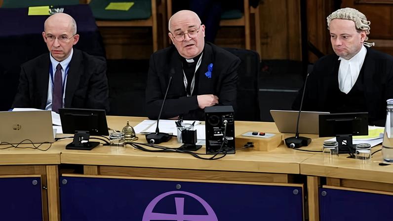 The archbishop of York Stephen Cottrell speaks at the Church of England General Synod, in London.