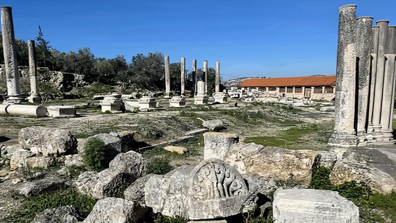 Roman ruins on the hilltop site near Sebastia, which Israel announced in November that it was seizing.