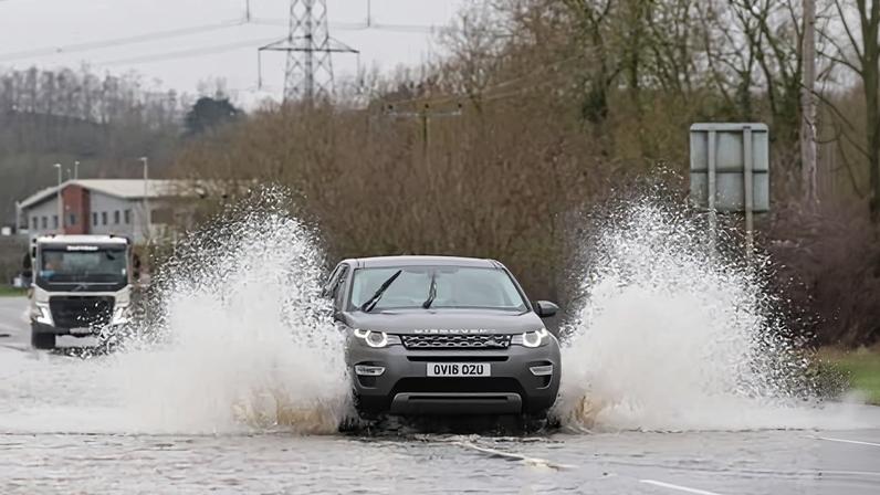 A flooded road between Quorn and Mountsorrel in Leicestershire last week.