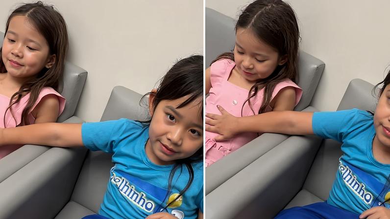 Maju e Sara no hospital. (Foto: Reprodução/Instgaram/Clara Rodrigues)